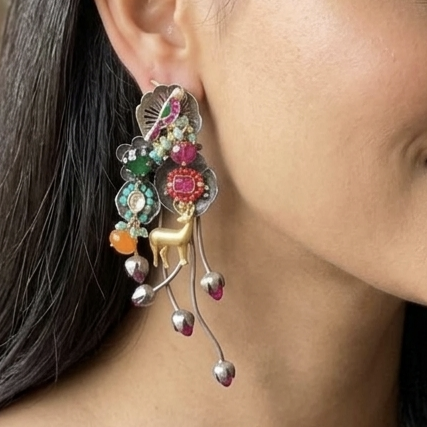 Statement Drop Silver Earrings